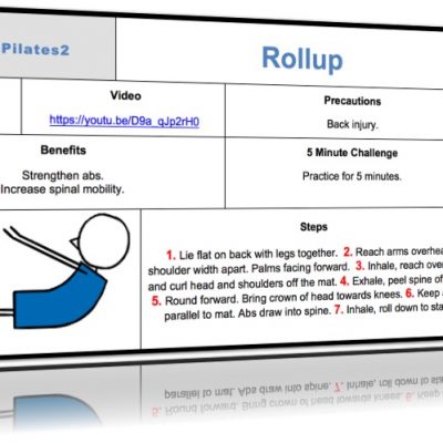 Roll Up Pilates Exercise Card