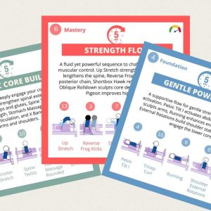 Reformer Pilates Mini Workouts Card Deck 2: Strength & Sculpt