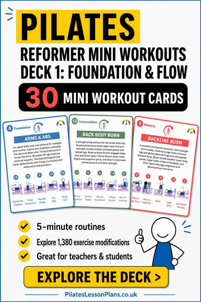 Pilates Reformer Mini Workouts Card Deck 1