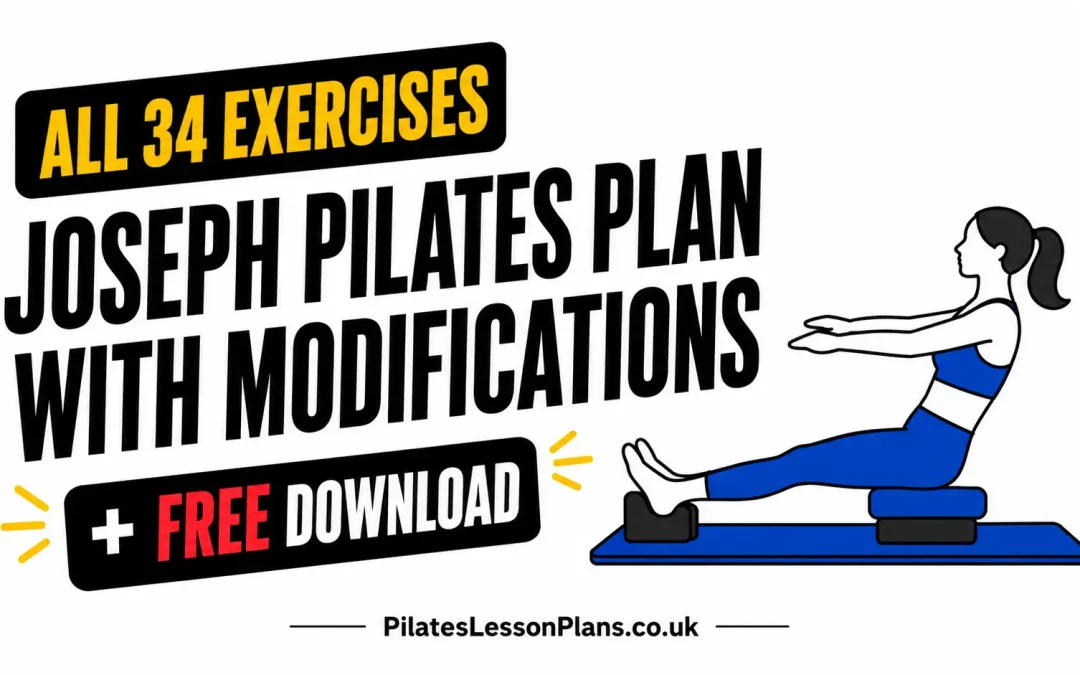 Free Joseph Pilates plan with all 34 exercises and modifications