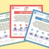 Three Reformer Pilates mini-workout cards on a pale yellow background